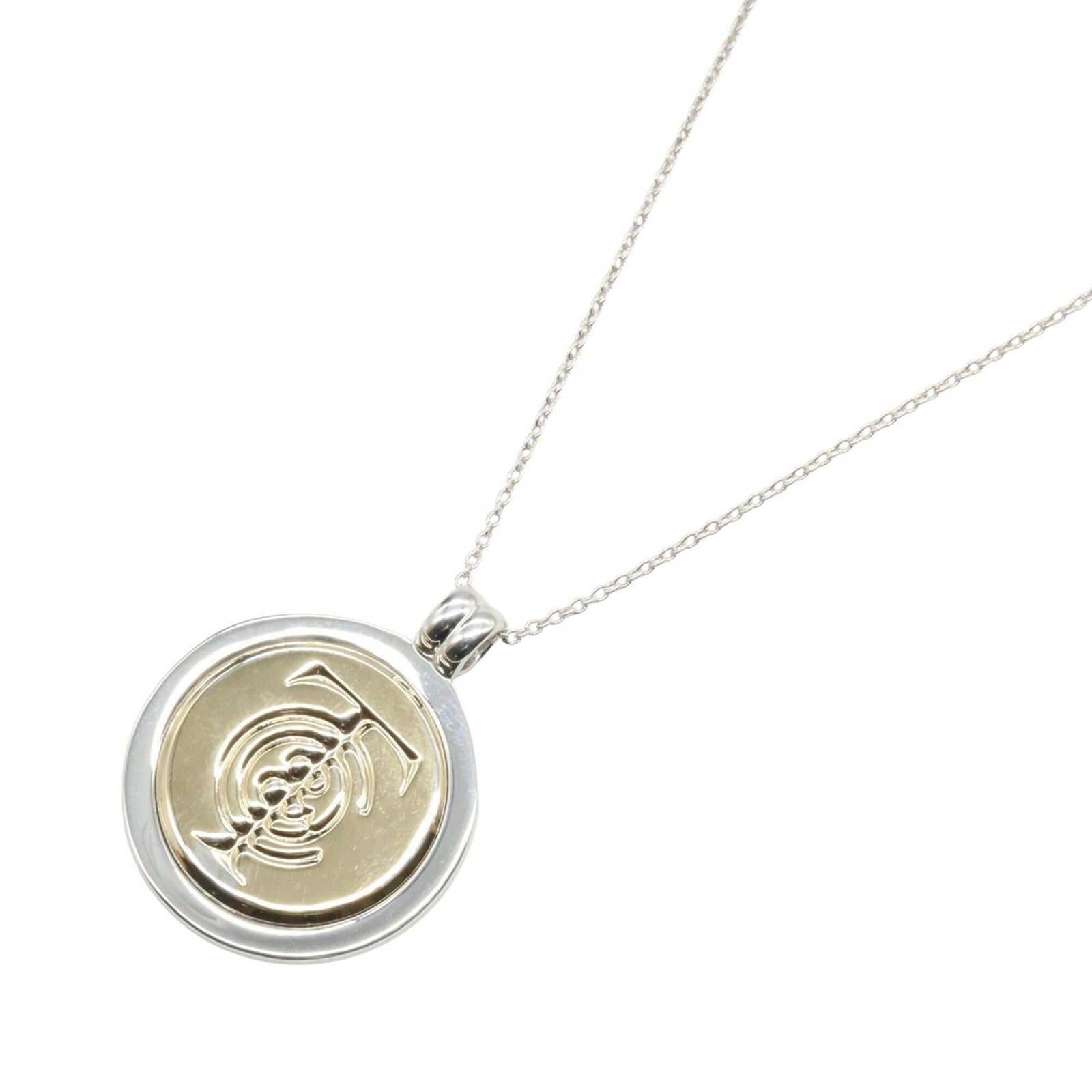 Tiffany & Co. T&C Coin Necklace Sterling Silver 925 18K Yellow Gold Women'S Gold Tone (1 of 5)
