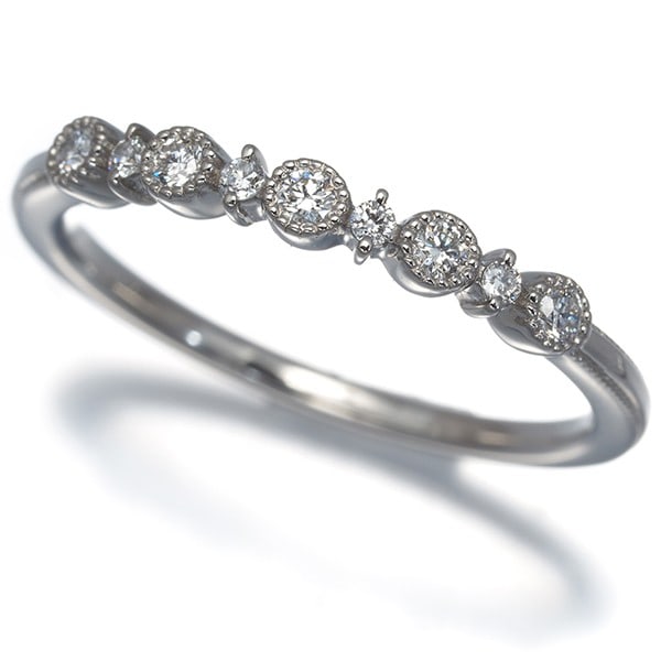 Ring Diamond Platinum 0.14ct Milgrain Agete Us7 900: Ring Diamond Platinum 0.14ct Milgrain Agete Us7 900 Platinum ring featuring a natural 0.14ct diamond, set in a milgrain design with an aged aesthetic. The ring boasts a unique 900 platinum metal purit