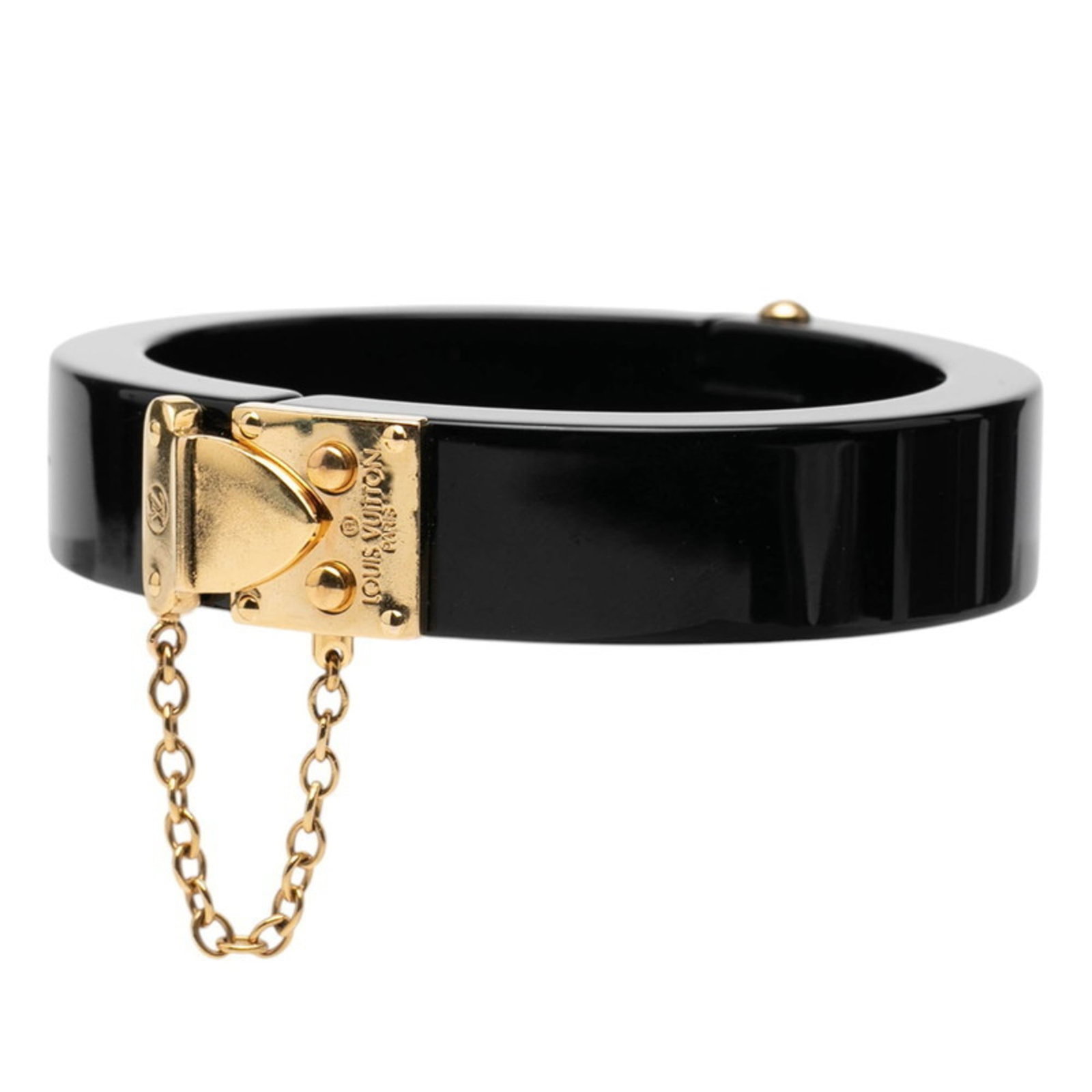 Louis Vuitton Charm Bracelet Plastic: Louis Vuitton Charm Bracelet Plastic Black Louis Vuitton charm bracelet with a length of 16.5cm, made from plastic material. This charm bracelet features the iconic Louis Vuitton design and bears a si
