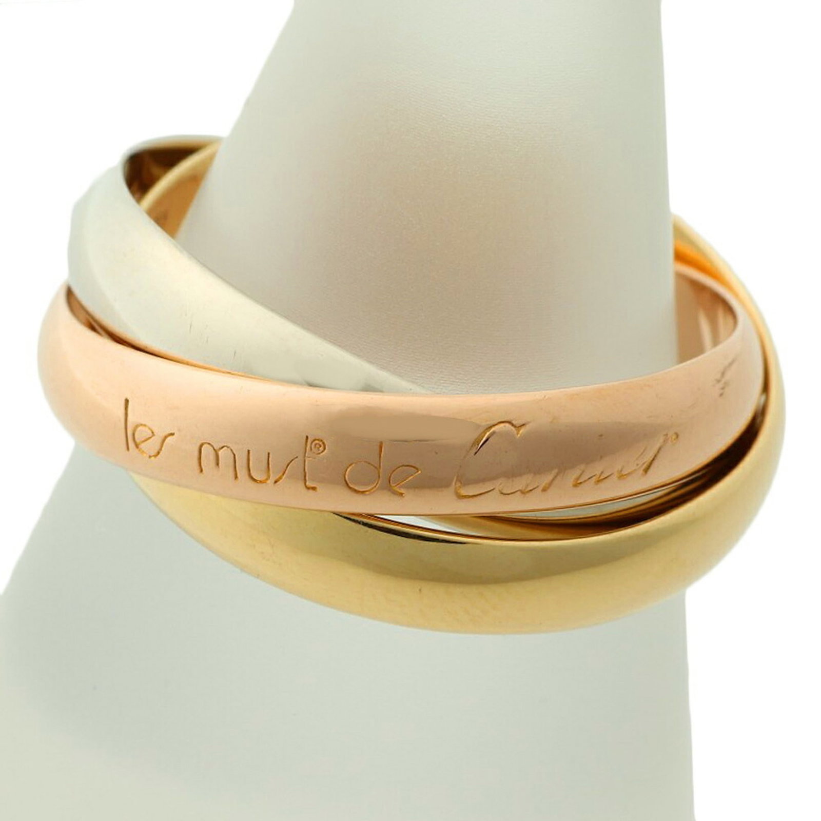 Pink Gold 18K Cartier Band Ring Yellow White: Pink Gold 18K Cartier Band Ring Yellow White Pink gold, White gold, Yellow gold Cartier Band Ring for Women. This elegant band ring features pink gold (18K), white gold (18K), and yellow gold (18K) ma