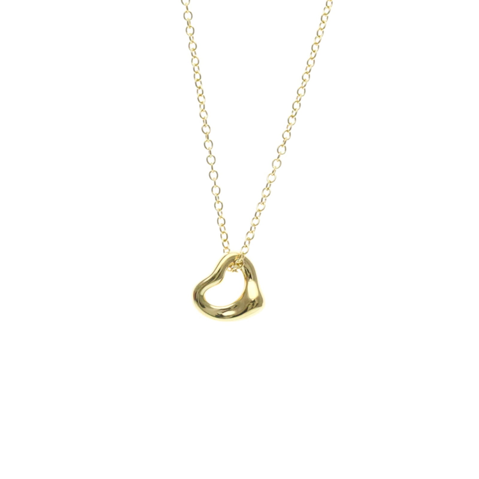 Tiffany Open Heart Yellow Gold (18K) No Stone Menwomen Fashion Pendant Necklace (Gold): Tiffany Open Heart Yellow Gold (18K) No Stone Menwomen Fashion Pendant Necklace (Gold) Yellow gold (18K) pendant necklace with an open heart design, crafted from solid gold for a sleek and modern look