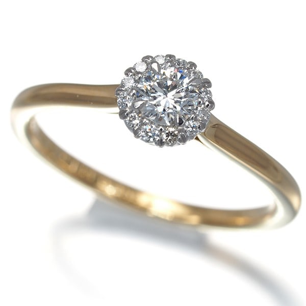 Diamond Shiraishi Ring Diamond 0.188Ct/ 0.058Ct Pt 950/ 18K Yg: Diamond Shiraishi Ring Diamond 0.188Ct/ 0.058Ct Pt 950/ 18K Yg Diamond Shiraishi Ring features a natural diamond centre stone weighing approximately 0.188ct, surrounded by two smaller side stones tota