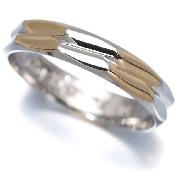 Bicolor Celine 18k gold ring yellow 750-850 us7.25-7.5 platinum (1 of 4)