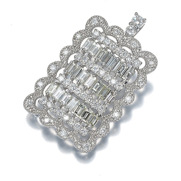Diamond 1.00Ct Milgrain Pendant 950 Platinum: Diamond 1.00Ct Milgrain Pendant 950 Platinum 950 platinum pendant featuring a natural diamond with a total weight of 1.00ct, set in milgrain design. The pendant's intricate details and high-quality me