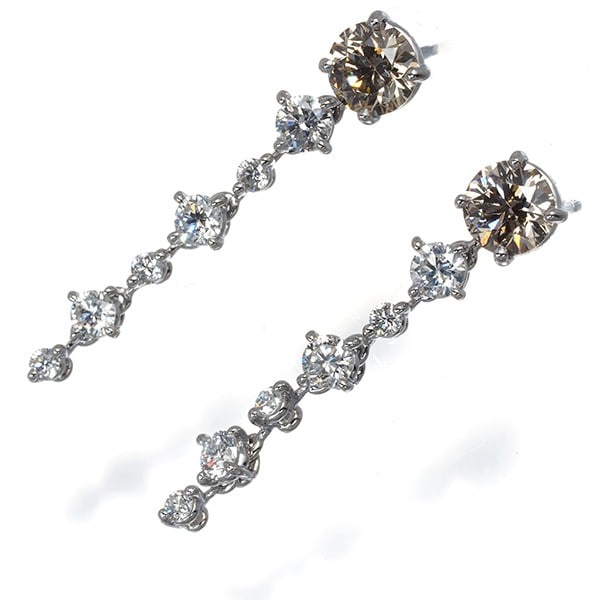 Kashikey Earrings Diamond 1.00Ct/ 0.70Ct Drop Pt/ 900 Platinum (1 of 5)
