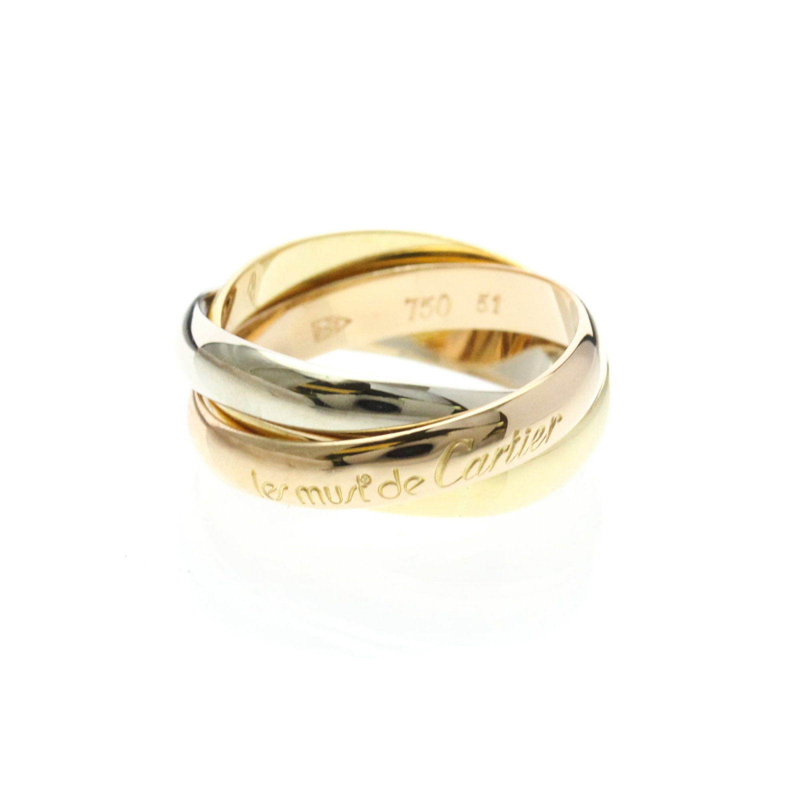 Pink Gold 18K Cartier Band Ring Yellow White: Pink Gold 18K Cartier Band Ring Yellow White Pink Gold 18K Cartier Band Ring Yellow White - A stylish and elegant band ring from the renowned French luxury brand, featuring pink gold (18K) with white 