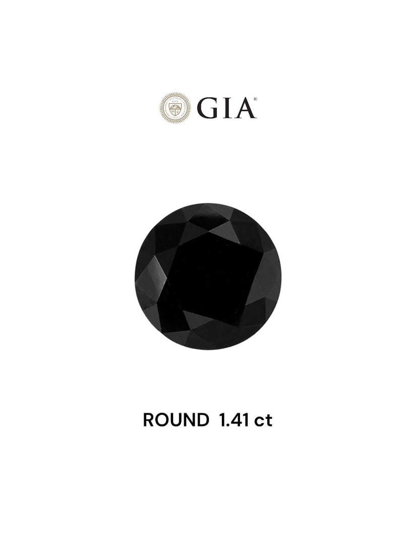 GIA Round 1.41ct Fancy Black VVS2 - Loose Natural Diamond: GIA Round 1.41ct Fancy Black VVS2 - Loose Natural Diamond The GIA Round diamond boasts an impressive 1.41ct in carat weight, showcasing its size and presence. Its Fancy Black color and VVS2 clarity