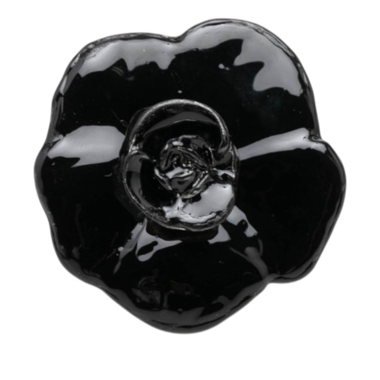 Metal band ring by Chanel: Metal band ring by Chanel Metal band ring by Chanel, available in black and silver, features a sleek metal design with a US size 6 fit. This classic band ring showcases the iconic style of Chanel's me