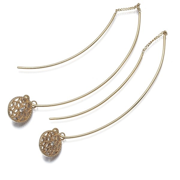 Flower Milgrain Openwork Diamond earrings in 10k yellow gold: Flower Milgrain Openwork Diamond earrings in 10k yellow gold 10k yellow gold earrings feature a delicate flower design with an openwork pattern, showcasing a single natural diamond thread through the 