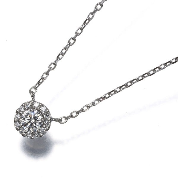 Vendome Necklace Diamond 0.19Ct Grace 950 850 Platinum: Vendome Necklace Diamond 0.19Ct Grace 950 850 Platinum Platinum pendant featuring a natural diamond, measuring 0.19ct and set in a 950/850 platinum chain. The necklace boasts a sleek design with a dia