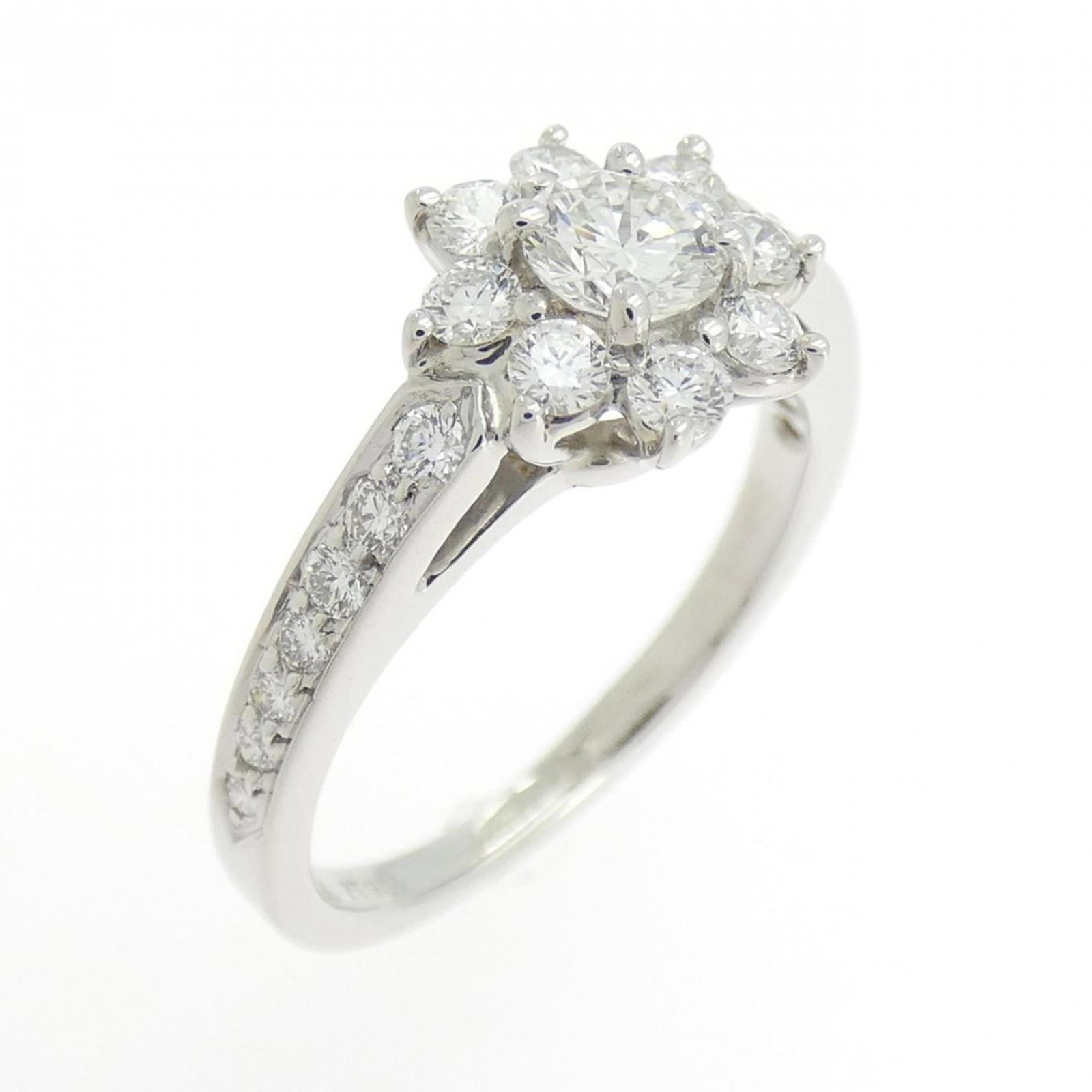 Tiffany Band Ring Platinum 950: Tiffany Band Ring Platinum 950 Platinum band ring with diamond stone, available in US size 4. Made from high-quality platinum 950 material, this elegant ring features a classic design. A timeless acce