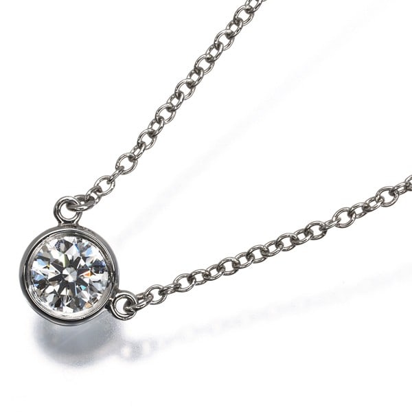 Diamond Necklace 0.30ct Yard Platinum 950: Diamond Necklace 0.30ct Yard Platinum 950 Tiffany & Co.'s 0.30ct diamond pendant, set in platinum, boasts a natural beauty with its unmarked diamond stone and elegant design. The necklace's 41cm