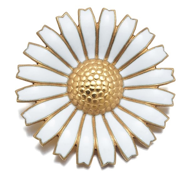 Sterling Silver Enamel Daisy Flower Brooch 925 White Georg: Sterling Silver Enamel Daisy Flower Brooch 925 White Georg Sterling silver enamel daisy flower brooch, featuring intricate design and vibrant colors. Made from high-quality 925 sterling silver, this e
