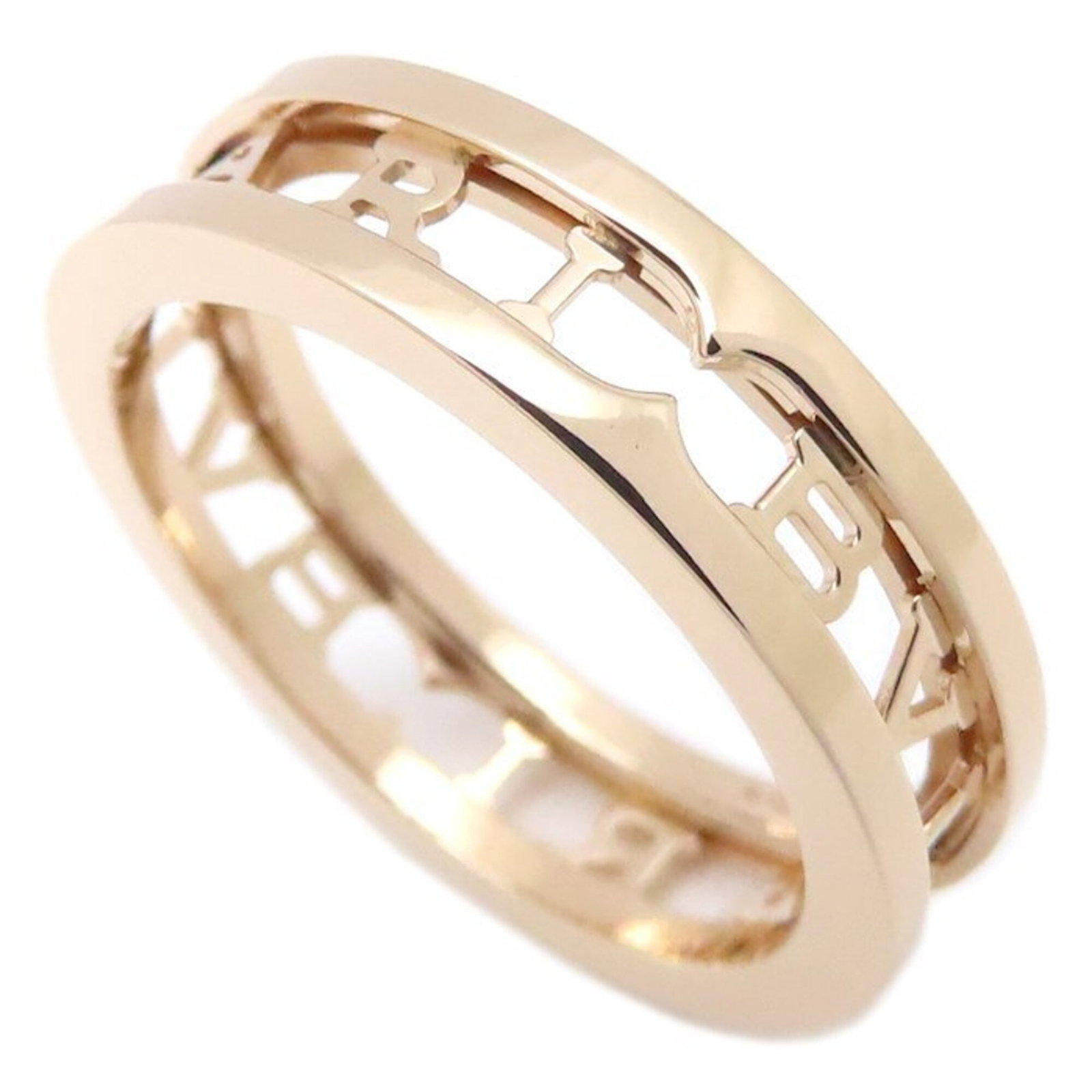 Bvlgari Band Ring Pink Gold (18K): Bvlgari Band Ring Pink Gold (18K) Pink gold (18K) band ring from Bvlgari, featuring a classic design in 59 US size. This men's ring boasts a signature from the renowned Italian luxury brand. The 18K p