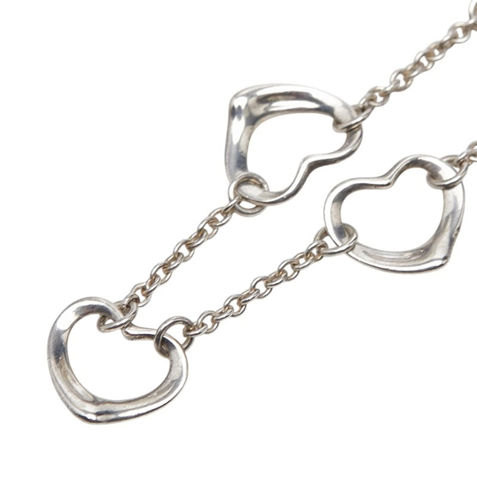 Silver Women's Open Heart Necklace 5 Strand Tiffany: Silver Women's Open Heart Necklace 5 Strand Tiffany Silver Women's Open Heart Necklace 5 Strand Tiffany features a beautiful, intricate design with a pendant size of 8.9mm x 10mm and a necklace circum