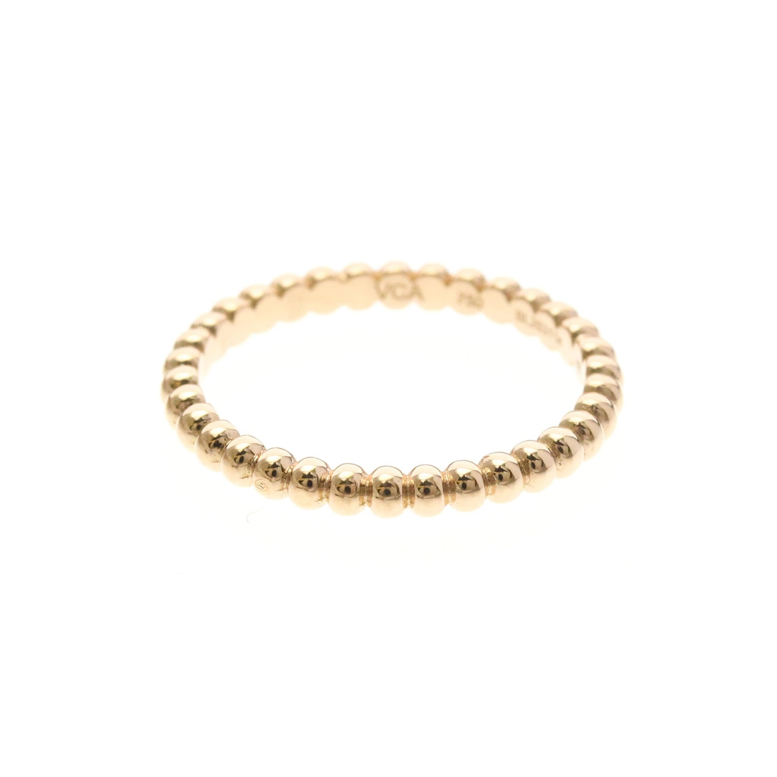 Van Cleef Arpels Pink Gold 18K Ring Band: Van Cleef Arpels Pink Gold 18K Ring Band Pink gold 18K band ring from Van Cleef & Arpels' Perlee line, featuring a delicate 2mm width and 0.08'' thickness, crafted from high-quality pink gold metal wi