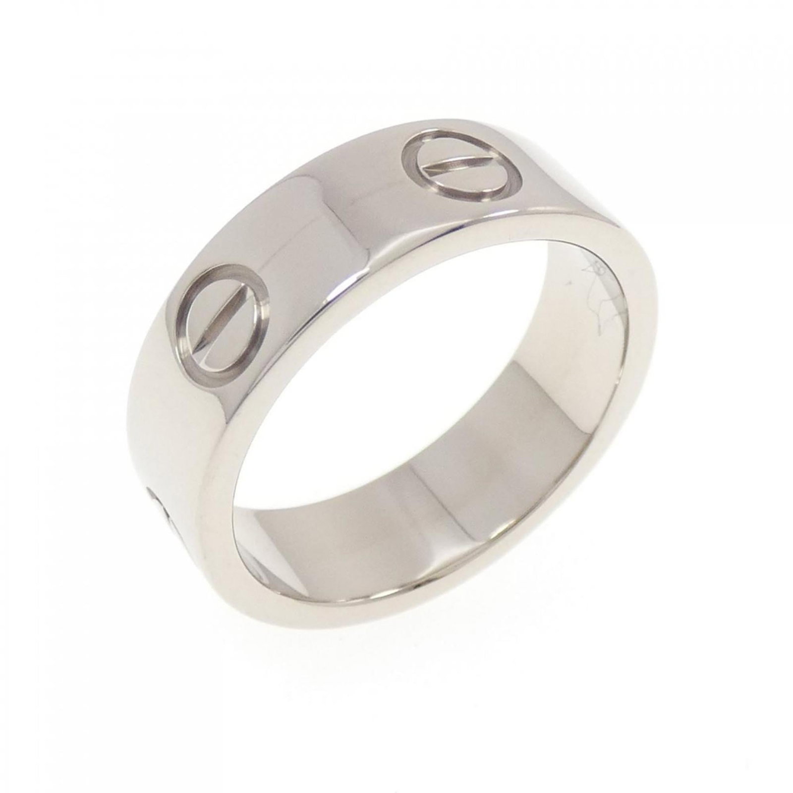 Cartier Band Ring White Gold (18K): Cartier Band Ring White Gold (18K) Cartier Band Ring White Gold (18K) features an elegant design made from high-quality white gold, with a precise fit suitable for US size 5.5. This band ring boasts t