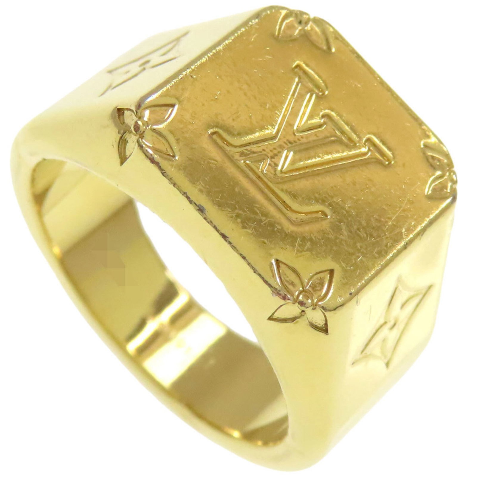 Metal band ring by Louis Vuitton: Metal band ring by Louis Vuitton Gold metal band ring by Louis Vuitton, available in US size 10. This elegant ring features the iconic Louis Vuitton design, crafted from high-quality metal materials. 