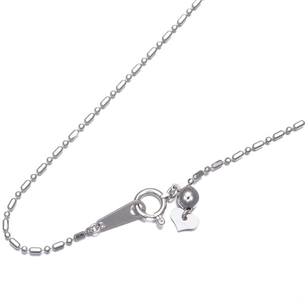 Short & Long Chain Necklace 45Cm 18K 750 White Gold: Short & Long Chain Necklace 45Cm 18K 750 White Gold 18k white gold chain necklace with an adjustable length, featuring a sleek design. The chain measures 45cm in total length and can be shortened to f