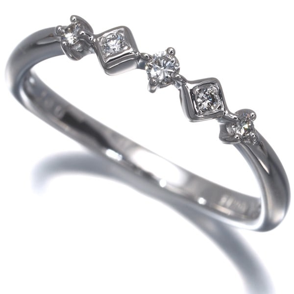 Tasaki Ring Diamond 0.07Ct 5P Us5.5-5.75 14K 585 White Gold: Tasaki Ring Diamond 0.07Ct 5P Us5.5-5.75 14K 585 White Gold Tasaki Ring Diamond showcases a delicate 0.07ct diamond nestled in a 14k white gold setting, measuring 3.0mm in width and weighing 1.9g. Thi