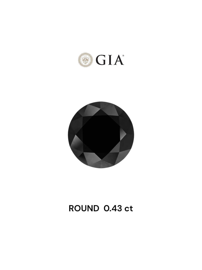 GIA Round 0.43ct Fancy Black VVS2 - Loose Natural Diamond: GIA Round 0.43ct Fancy Black VVS2 - Loose Natural Diamond GIA Round 0.43ct Fancy Black VVS2 - Loose Natural Diamond features an EX cut, Fancy Black color, and VVS2 clarity, showcasing exceptional poli