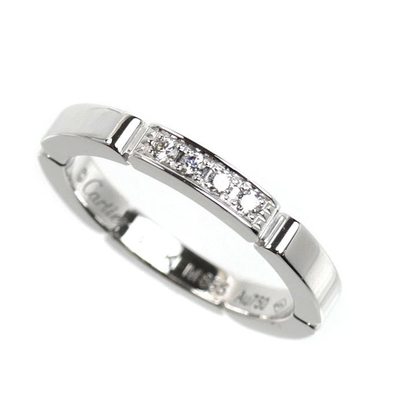 Cartier Band Ring White Gold (18K): Cartier Band Ring White Gold (18K) Cartier's iconic band ring design, crafted from 18K white gold, features a diamond stone. This elegant piece boasts a classic style and sophistication, with a Cartie