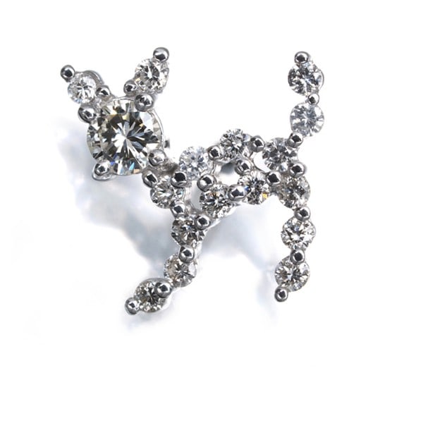 Diamond 0.15Ct/ 0.21Ct Cat Brooch 18K 750 White Gold (1 of 6)