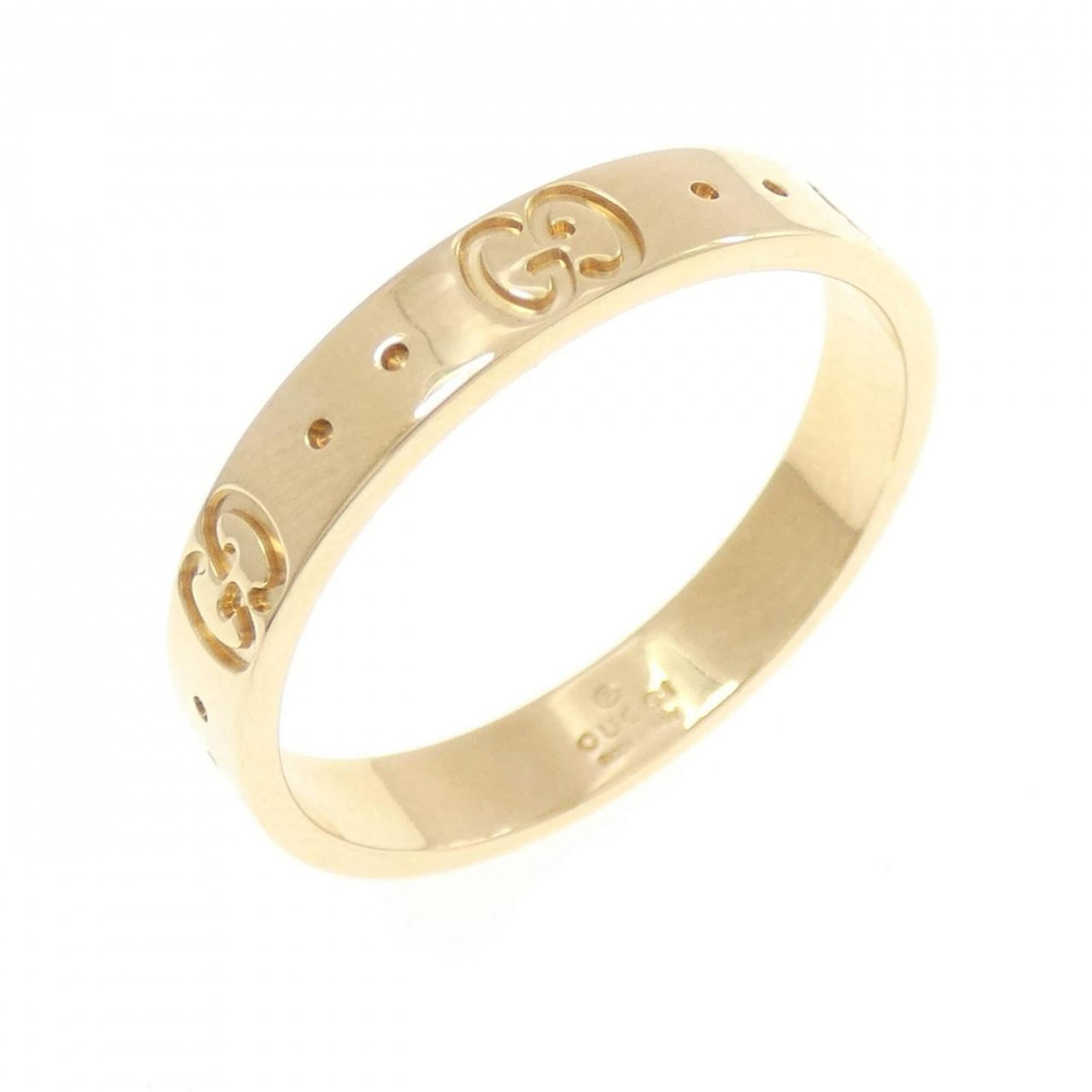 Gucci Band Ring in Yellow Gold: Gucci Band Ring in Yellow Gold Yellow gold (18K) band ring from Gucci, featuring a sleek and modern design. This women's ring measures US size 9.5 and is crafted from high-quality yellow gold. A