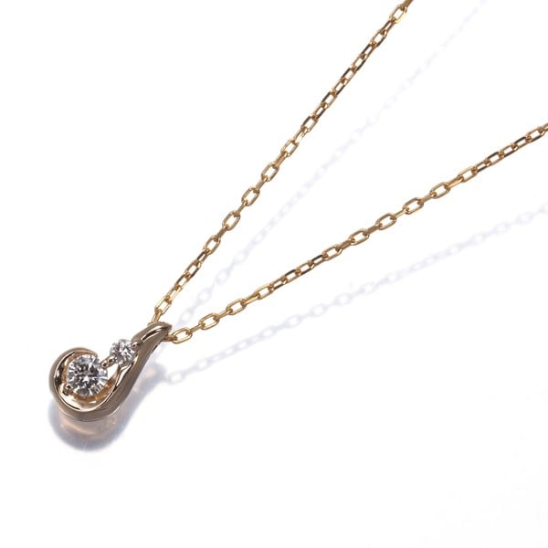 Star Jewelry Necklace Diamond 0.04Ct Teardrop 18K Rg/ Yg: Star Jewelry Necklace Diamond 0.04Ct Teardrop 18K Rg/ Yg Multi-tone gold teardrop pendant necklace featuring a natural 0.04ct diamond, crafted in 18k rose and yellow gold. The delicate chain measures 
