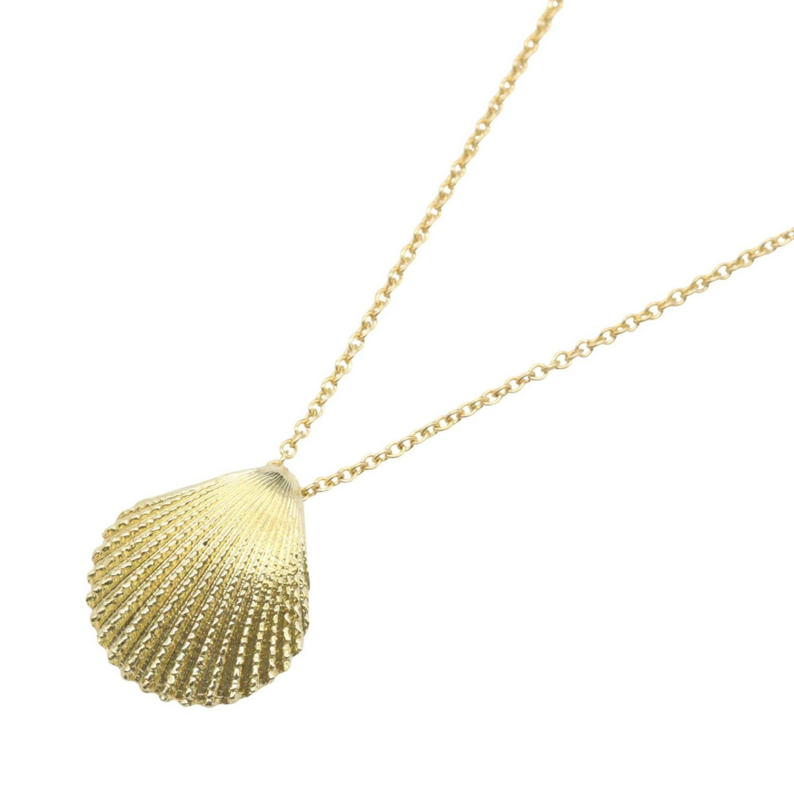 Tiffany & Co. Shell Motif Necklace 18K (Yellow Gold) Women'S Jewelry Gold Tone: Tiffany & Co. Shell Motif Necklace 18K (Yellow Gold) Women'S Jewelry Gold Tone 18K yellow gold necklace featuring the iconic shell motif, with a pendant measuring 15mm x 13mm and a neck circumference 
