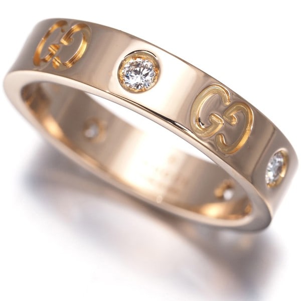 Gucci Ring Diamond Icon Thin Us4.75 18K 750 Rose Gold: Gucci Ring Diamond Icon Thin Us4.75 18K 750 Rose Gold 18k Rose Gold Diamond Icon Thin Ring features a natural diamond set in a stylish band, crafted from high-quality 18K gold. The ring boasts a sleek