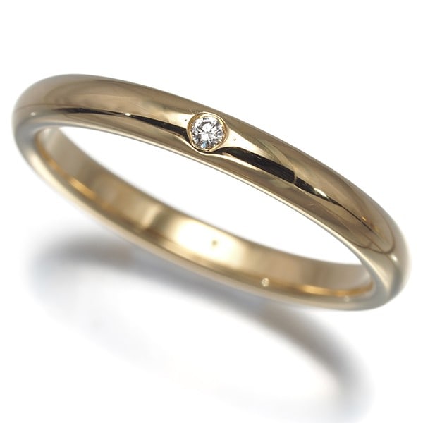 Tiffany&Co. Ring Diamond Stacking Band 1P Us8.5 18K Yg (1 of 4)