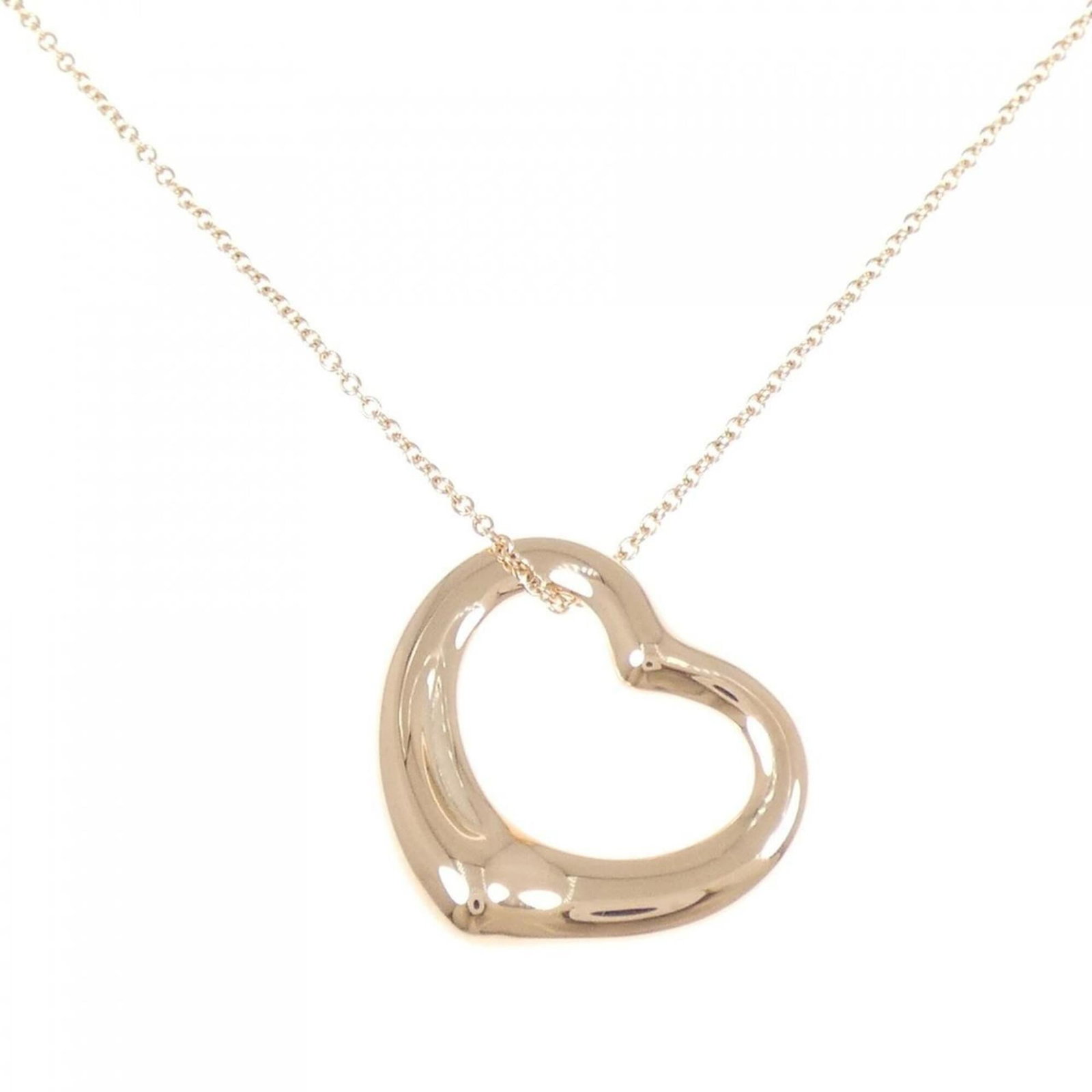 Open Heart Necklace by Tiffany: Open Heart Necklace by Tiffany Pink gold (18K) Open Heart Necklace with a pendant size of 21.2mm x 21.8mm, set against a 41 cm / 16.14'' adjustable neck circumference, crafted from high-quality pink g