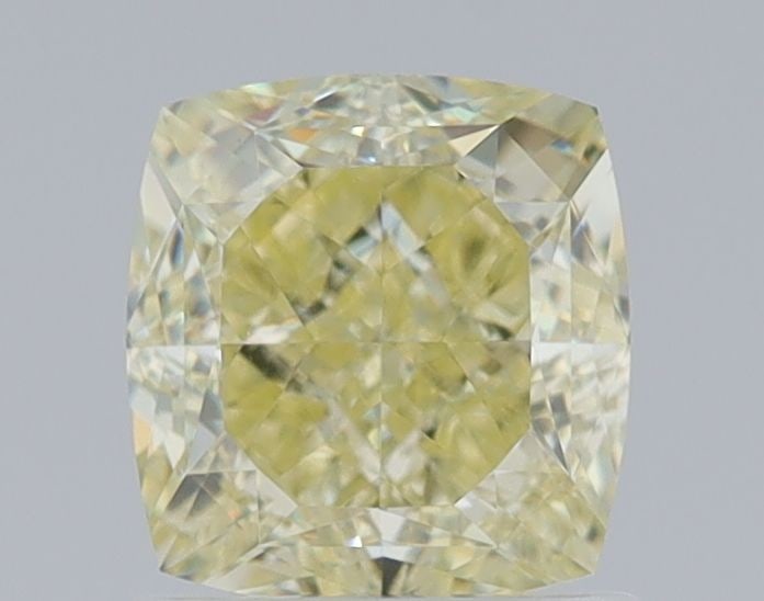 GIA Cushion Brilliant 1.27ct Fancy Light Yellow VVS2 - Loose Natural Diamond: GIA Cushion Brilliant 1.27ct Fancy Light Yellow VVS2 - Loose Natural Diamond GIA certified, this loose natural diamond boasts exceptional clarity and polish, with a Fancy Light Yellow color grade. Mea