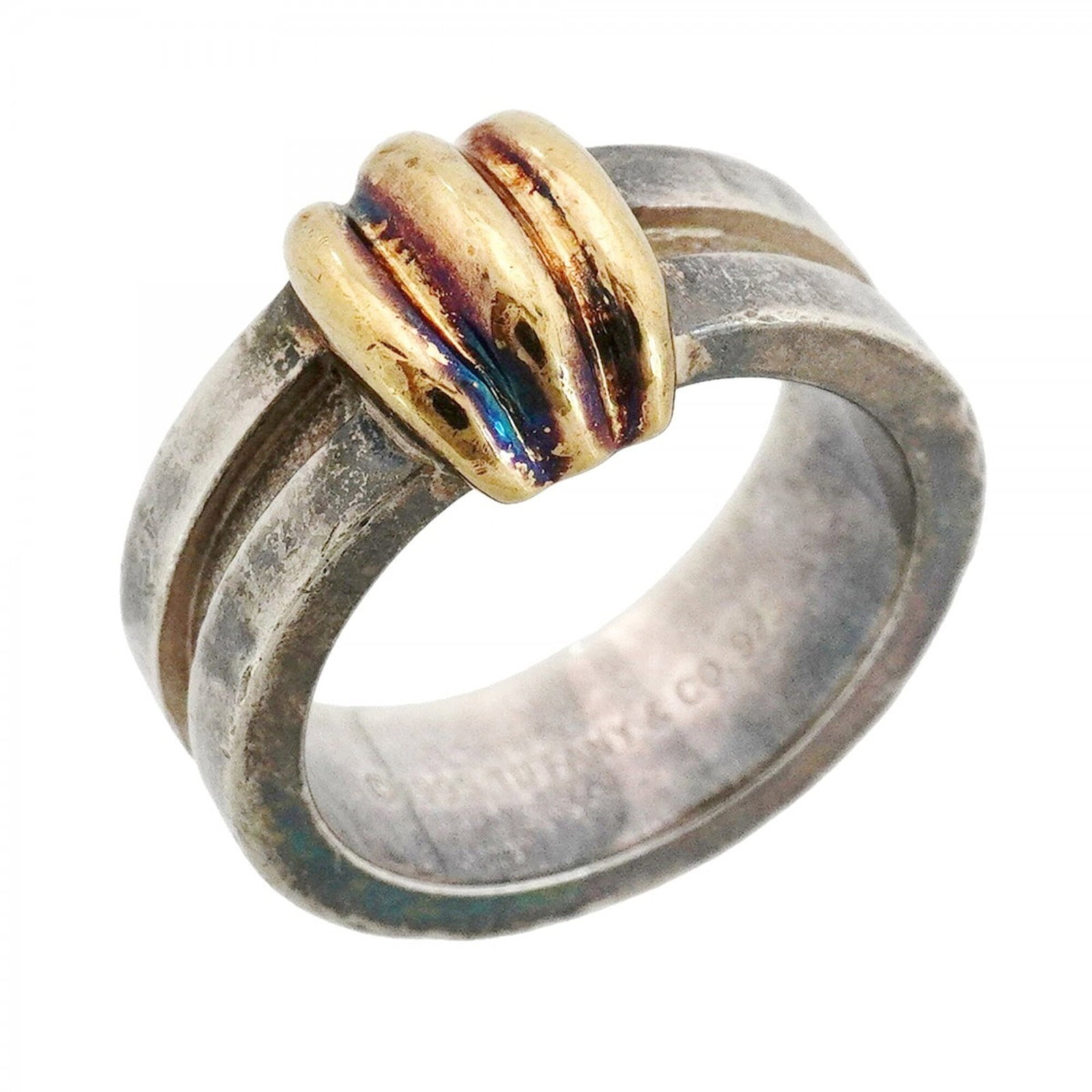 Tiffany Band Ring Silver 925 Yellow Gold (18K) (1 of 7)