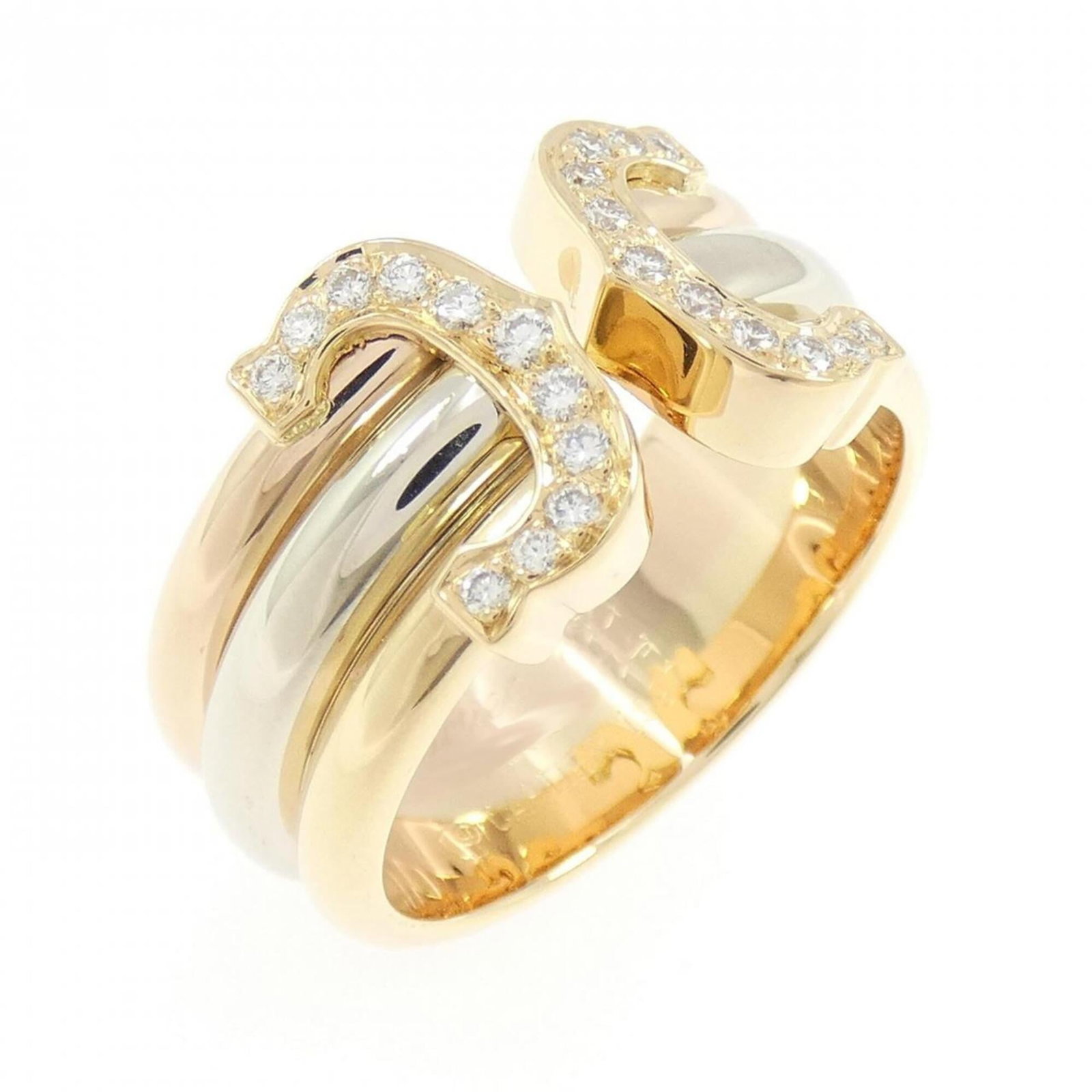 Pink Gold 18K Cartier Band Ring Yellow White: Pink Gold 18K Cartier Band Ring Yellow White Pink Gold 18K Cartier Band Ring Yellow White - A stunning 18k pink gold band ring featuring white gold accents, available in US size 7. This elegant piece 