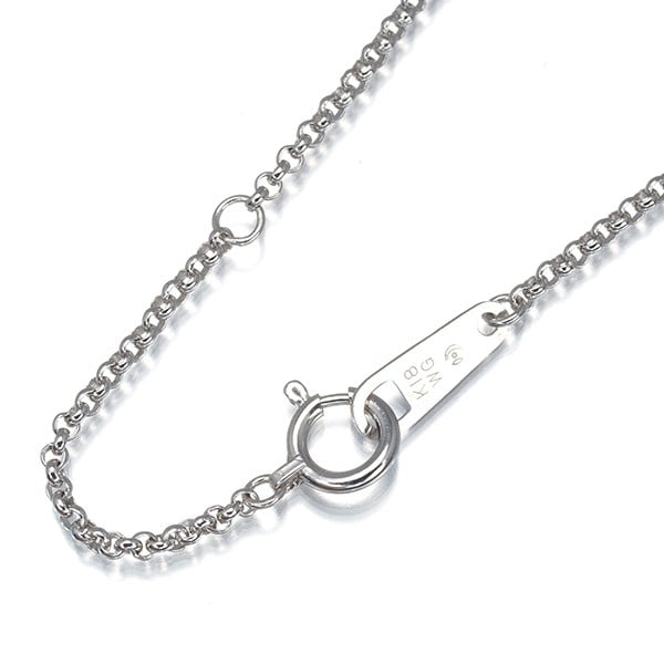 Chain necklace Rolo gold 41cm white 750 Tasaki: Chain necklace Rolo gold 41cm white 750 Tasaki Chain necklace made from 18k white gold, featuring a 41cm chain length and 1.5mm width, perfect for everyday wear with its sleek and minimalist design.