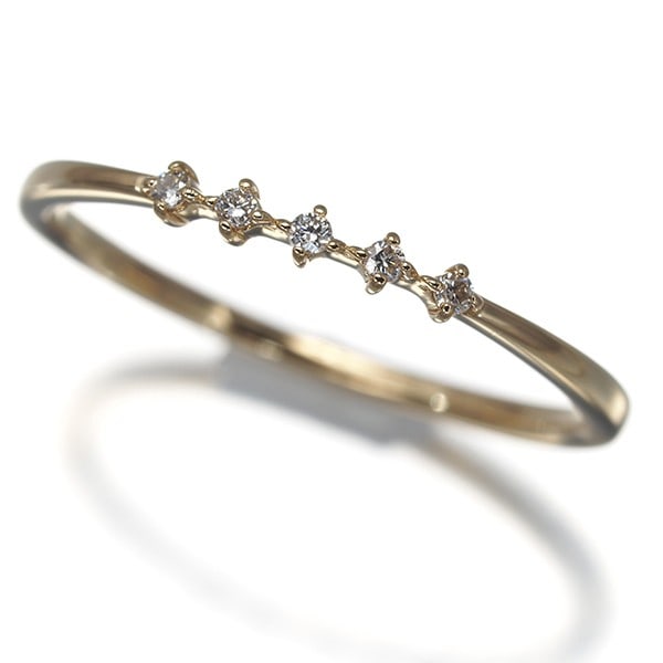 Samantha Tiara Ring Diamond 0.04Ct 5P Us5.75-6 18K 750 Yellow Gold: Samantha Tiara Ring Diamond 0.04Ct 5P Us5.75-6 18K 750 Yellow Gold Samantha Tiara Ring features a natural diamond with a total weight of 0.04ct, set in 18K yellow gold. The ring boasts a classic desig