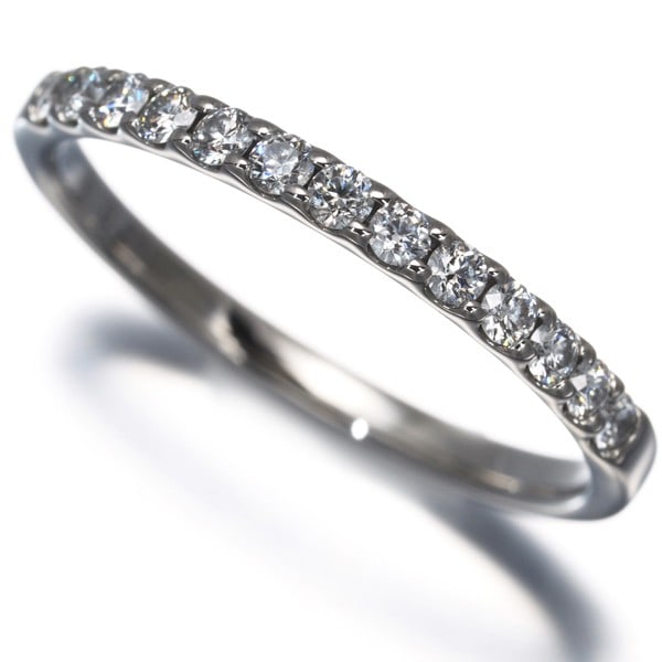 Diamond Shiraishi Ring Diamond 0.24Ct Half Eternity Us6.5 950 Platinum (1 of 5)