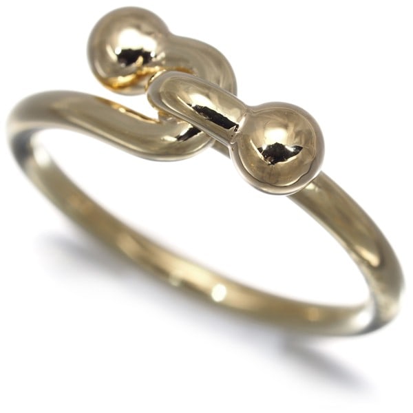 Tiffany&Co. Ring Double Hook Us4.5 18K 750 Yellow Gold: Tiffany&Co. Ring Double Hook Us4.5 18K 750 Yellow Gold Tiffany&Co.'s Double Hook Ring in 18K Yellow Gold boasts a sleek design with a width of 6.0mm and a ring size of US4.5, crafted from high-quality