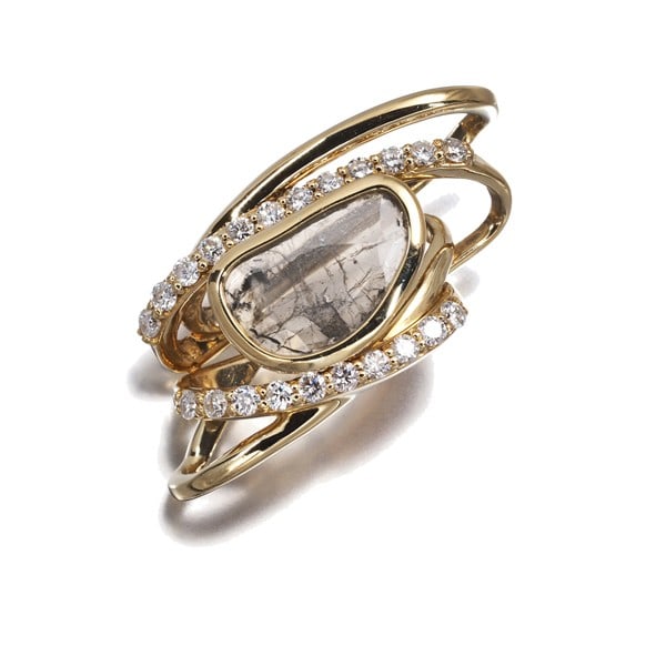 Diamond 0.58Ct/ 0.27Ct Polki Pendant 18K 750 Yellow Gold: Diamond 0.58Ct/ 0.27Ct Polki Pendant 18K 750 Yellow Gold The 0.58ct center diamond and 0.27ct side stones in this 18k yellow gold pendant create a striking design. With its natural style and surface f