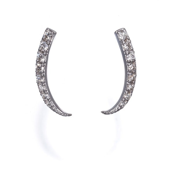 Diamond 0.10Ct/ 0.10Ct Curve Earrings 18K 750 White Gold: Diamond 0.10Ct/ 0.10Ct Curve Earrings 18K 750 White Gold 18k white gold earrings showcase two natural diamonds, each weighing 0.10ct, set in a stud design for a sleek and understated look. The