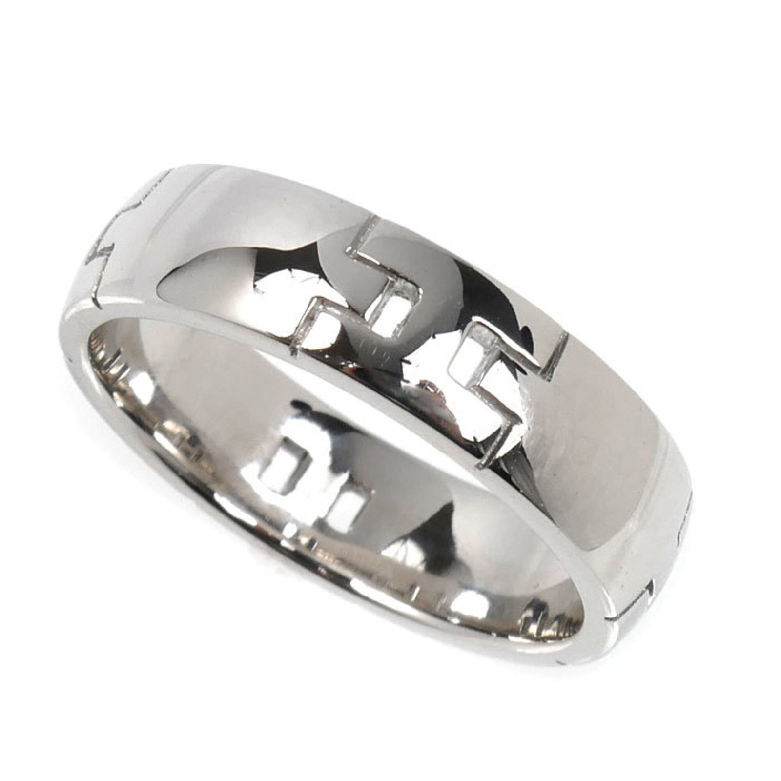 Hermes Band Ring White Gold (18K): Hermes Band Ring White Gold (18K) White gold (18K) band ring from Hermes, crafted in France. This men's ring features 56 US size, available in a standard size 8. A simple yet elegant design from the r