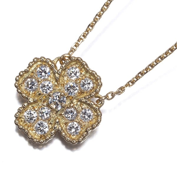 Diamond 0.6Ct Flower Milgrain Necklace 18K 750 Yellow Gold: Diamond 0.6Ct Flower Milgrain Necklace 18K 750 Yellow Gold 18k yellow gold pendant featuring a natural diamond, set in milgrain details. The necklace boasts a classic design with a total carat weight 