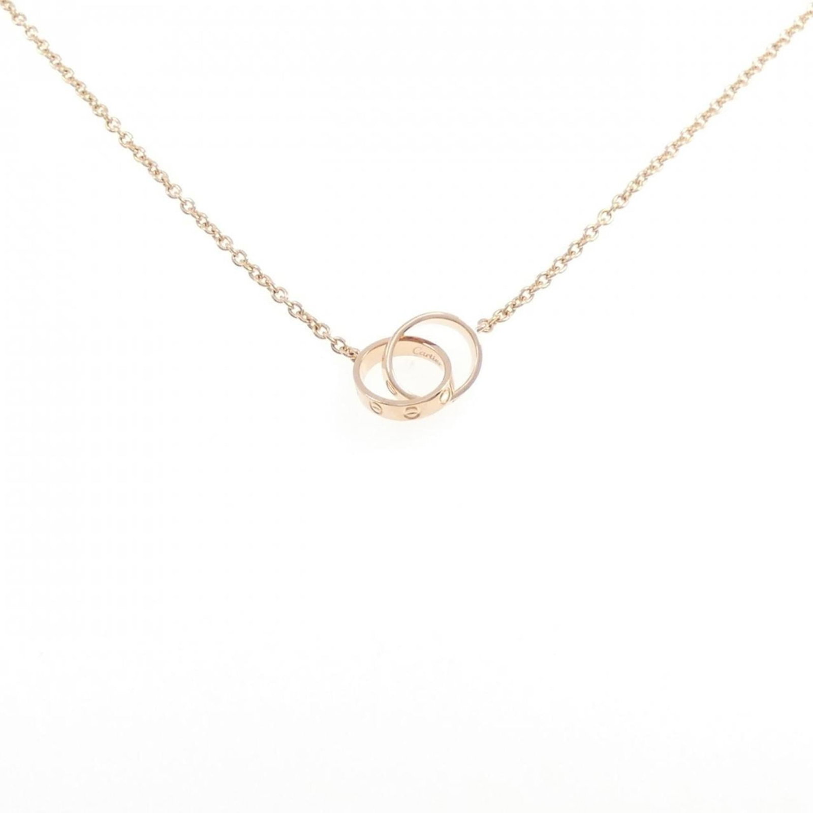 Baby love necklace Cartier: Baby love necklace Cartier Pink gold (18K) Cartier necklace with a 9.6mm x 9.6mm pendant, set against a pink gold chain with a 45 cm circumference. This elegant piece features the iconic Cartier