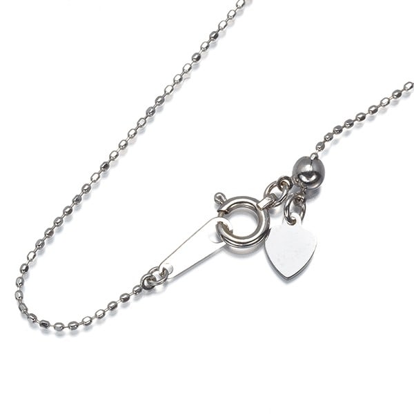 White Gold Bead Chain Necklace 18K 750 Cut Ball 45Cm (1 of 3)
