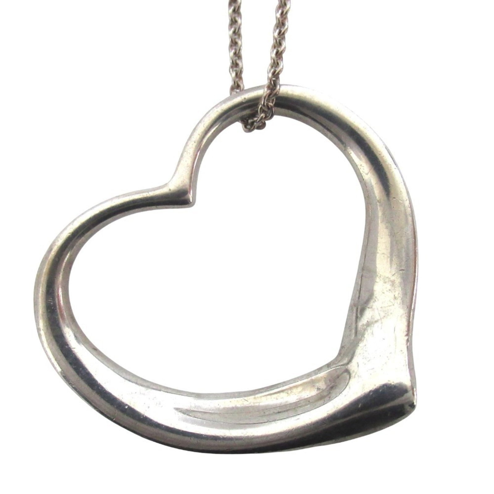 Vintage Elsa Peretti Women's 925 Sterling Silver Large Long Open Necklace By Tiffany: Vintage Elsa Peretti Women's 925 Sterling Silver Large Long Open Necklace By Tiffany 82.5 cm / 32.48'' sterling silver necklace with a large, long open pendant measuring 30mm x 33mm, crafted by Tiffan