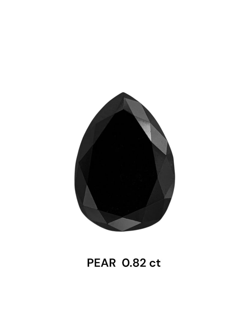 Pear 0.82ct Fancy Black VVS2 - Loose Natural Diamond: Pear 0.82ct Fancy Black VVS2 - Loose Natural Diamond The 0.82ct Fancy Black VVS2 diamond boasts exceptional clarity and polish, with its EX symmetry and EX polish showcasing its high-quality character