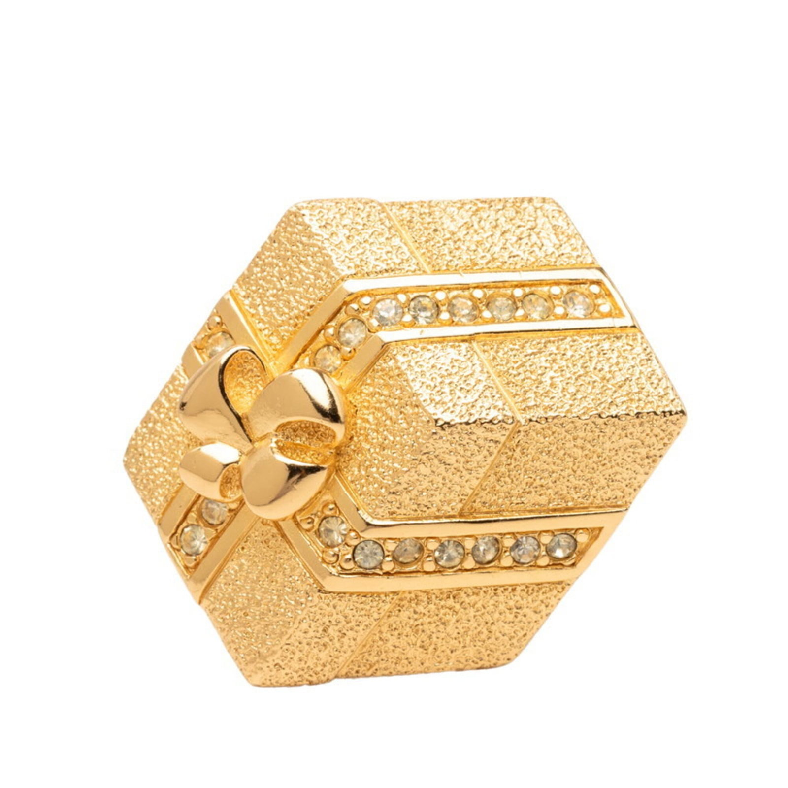 Christian Dior Brooch Rhinestone: Christian Dior Brooch Rhinestone The Christian Dior brooch features a striking gold rhinestone design, showcasing intricate details and luxurious craftsmanship. Made from high-quality rhinestones,