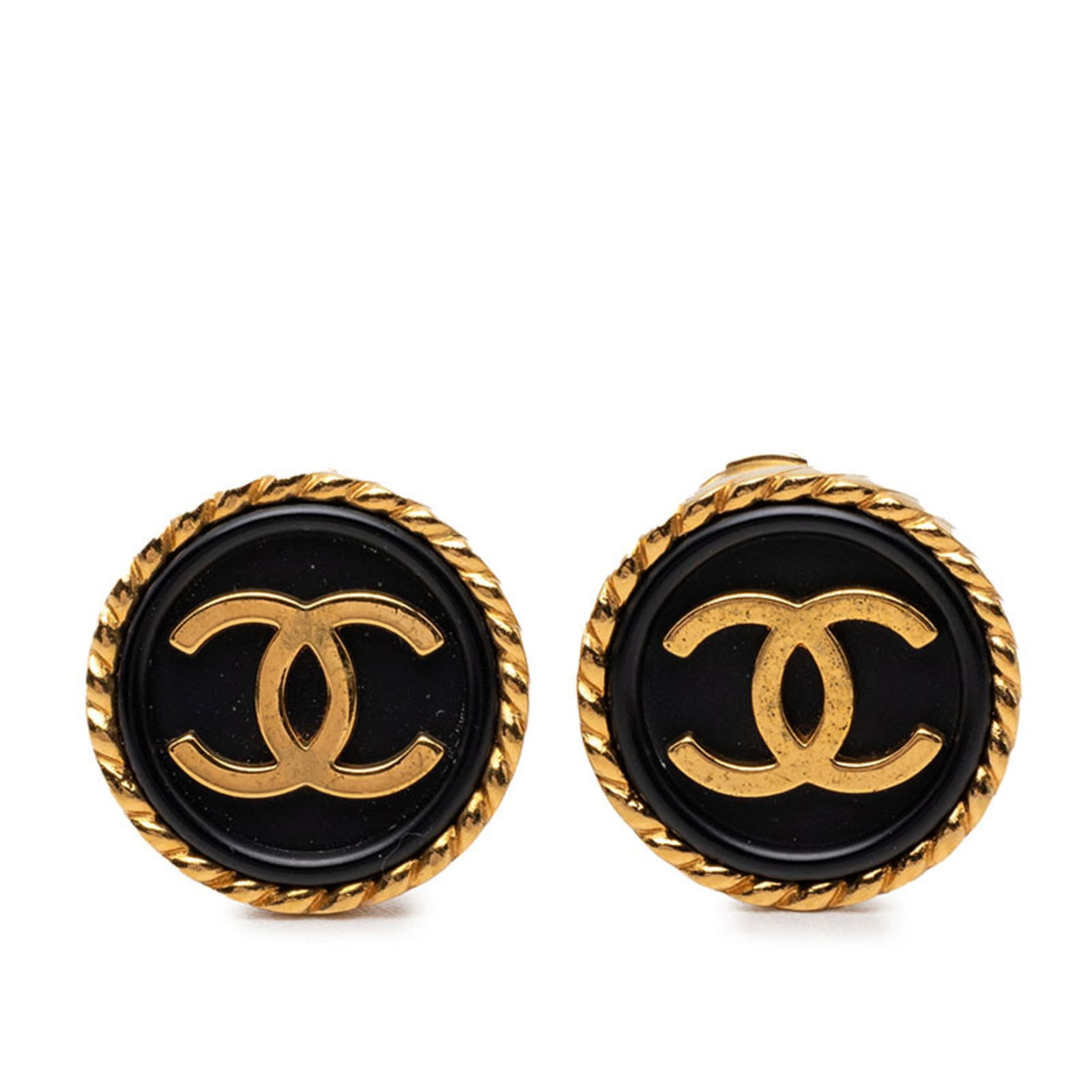 Chanel Clip Earrings Gold Plating: Chanel Clip Earrings Gold Plating The Chanel Clip Earrings Gold Plating showcase sleek, modern design with a touch of luxury. Made from gold plating, these earrings feature a striking black finish and